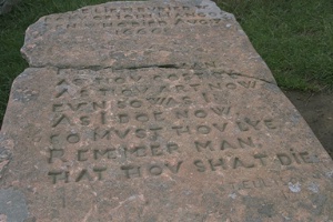 Here lieth bvried the body of John Hancock Sen who died Avg 7th 1666